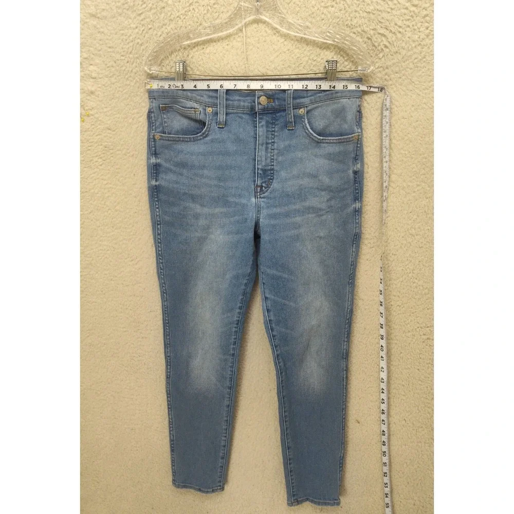 Madewell Women Jeans 33x26 Blue Cotton Blend High Rise Straight Leg Regular Fit
